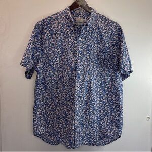 J.crew Men’s Short-sleeve stretch Secret Wash organic cotton poplin shirt Sz:L